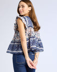Chelsea Blouse Navy Floral