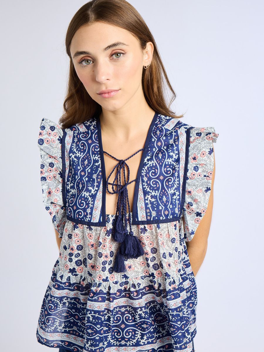 Chelsea Blouse Navy Floral