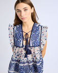 Chelsea Blouse Navy Floral