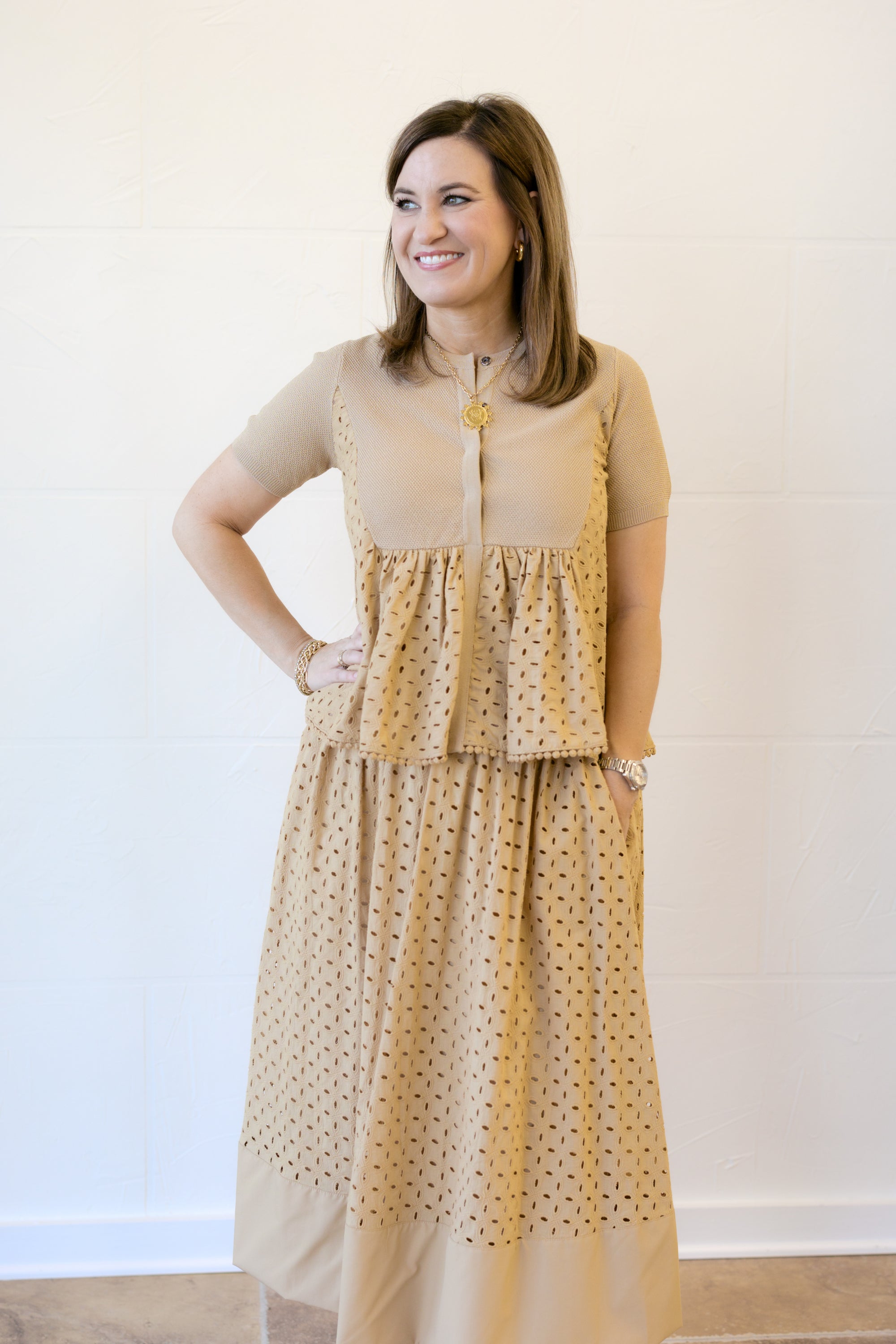 Butterscotch Eyelet Blouse