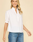 Elbow Flutter Sleeve Blouse