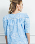 Lt Blue Puff Blouse