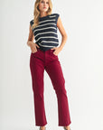 Cherry Red Cropped Bootcut