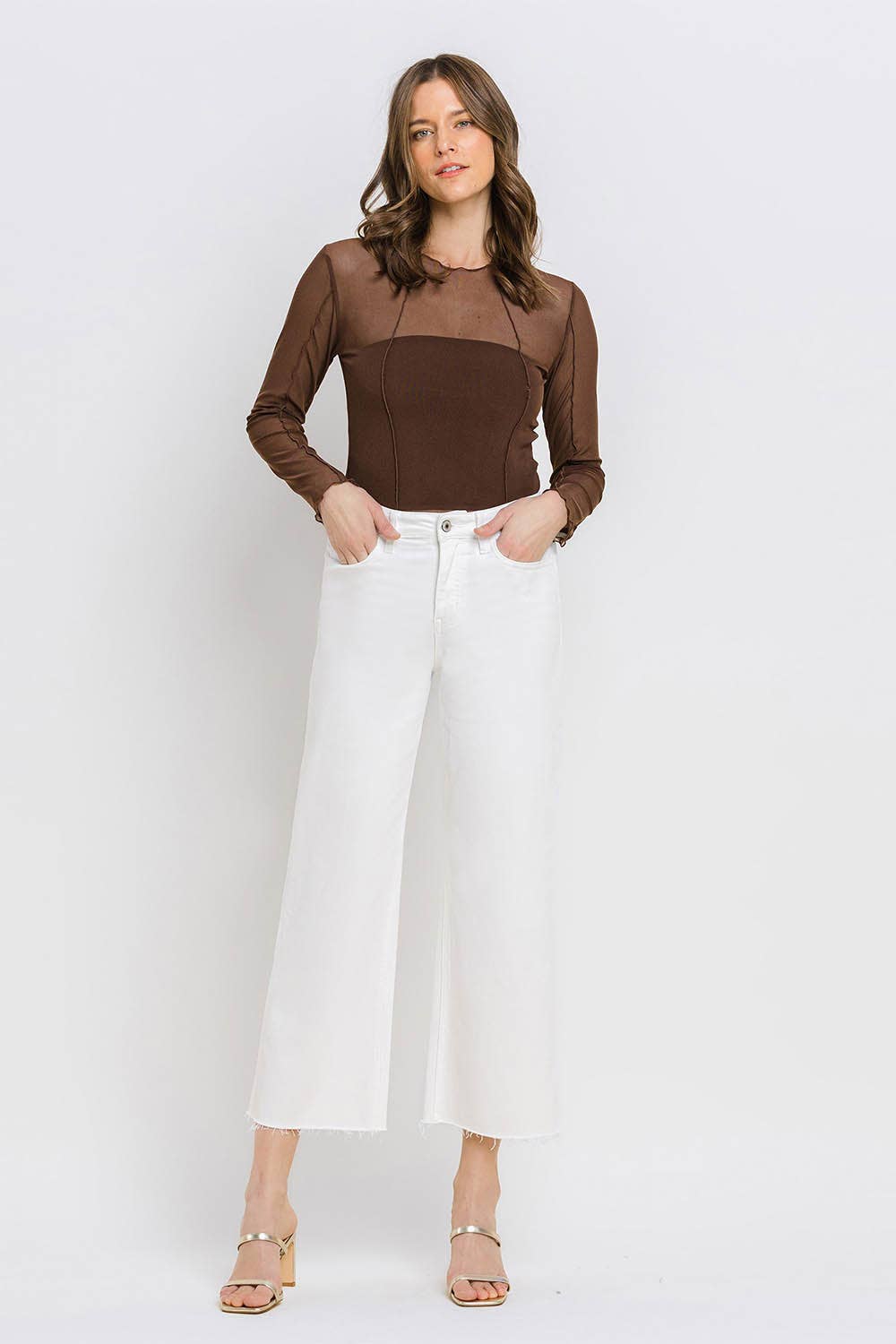 RAW HEM CROP WIDE LEG