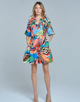 Safari Bubble Slv Mini Dress
