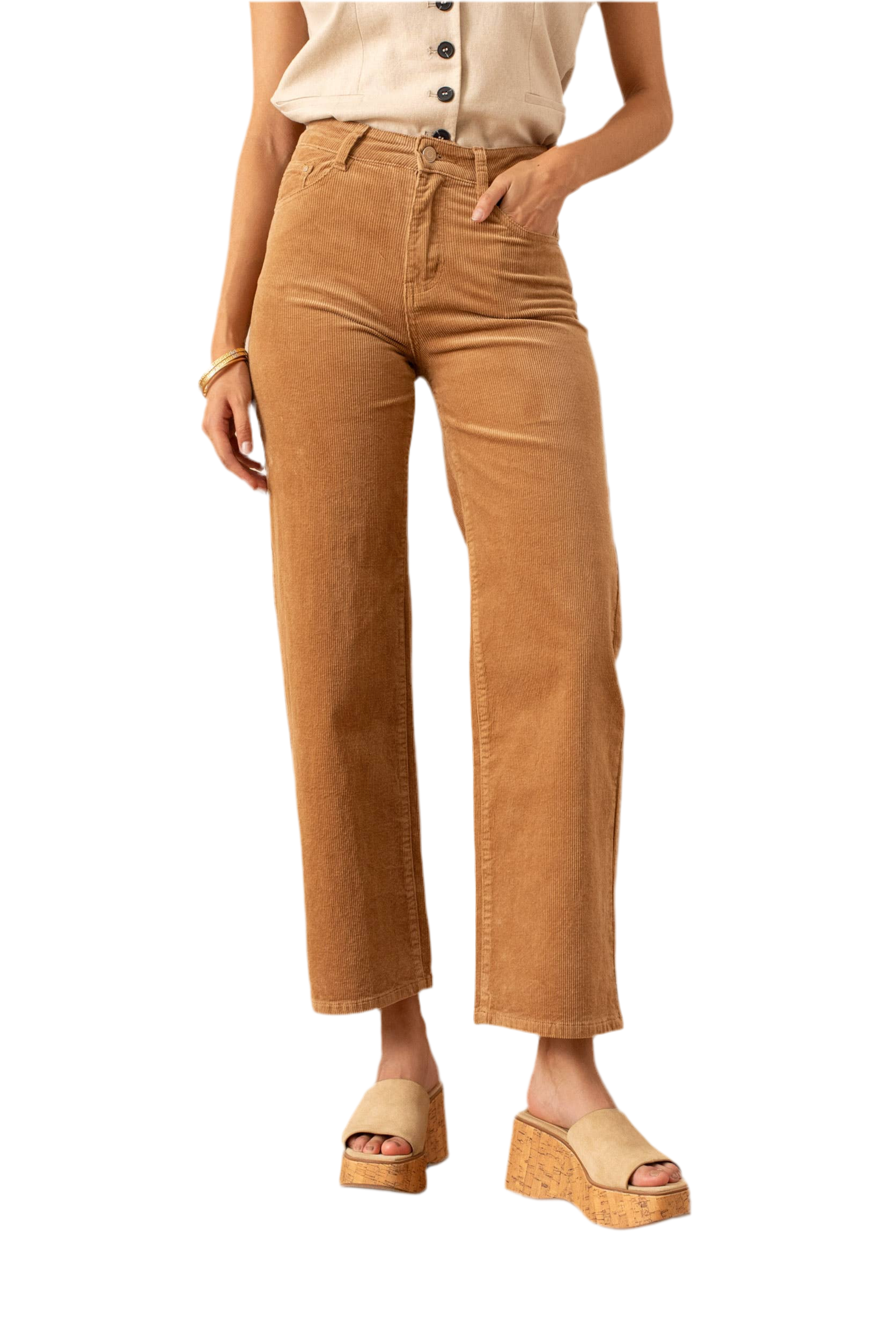 Corduroy Wide Leg Crop