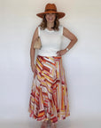 Red Multi Paneled Mini Skirt