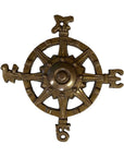 Compass Antiqued Brass Paperweight
