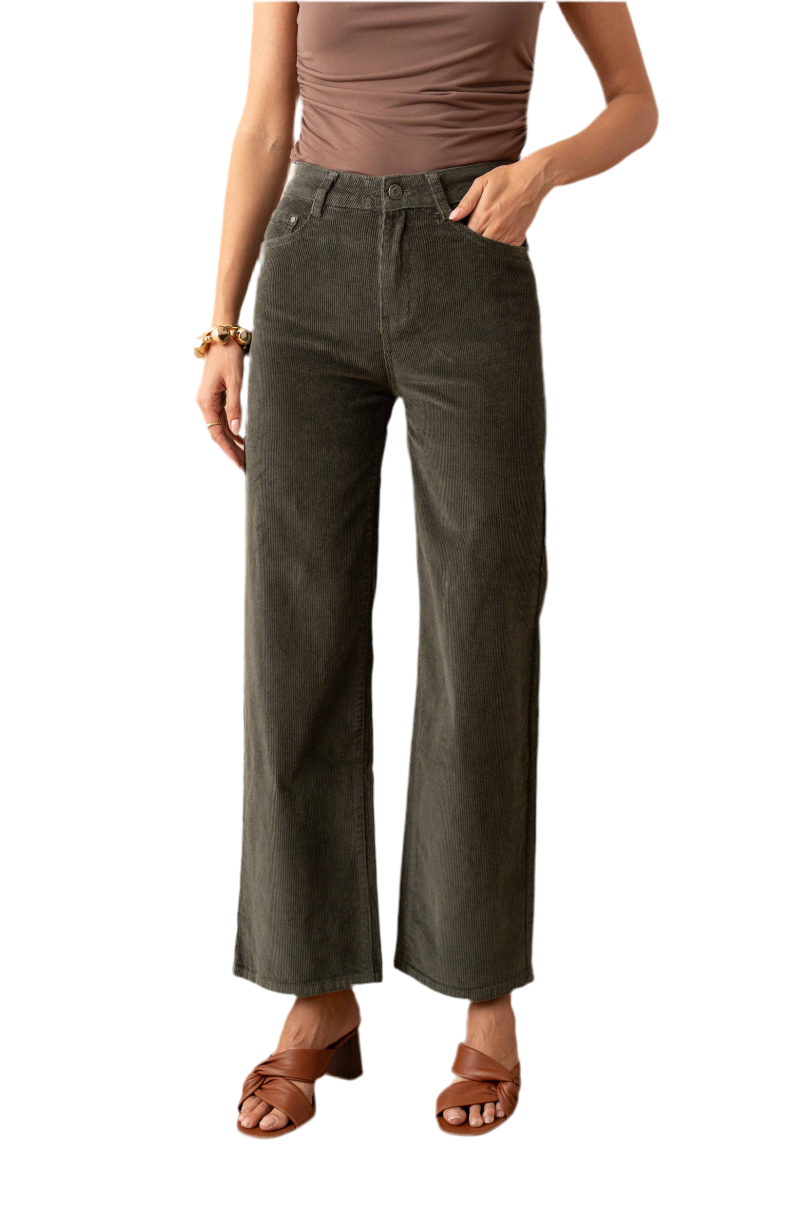 Corduroy Wide Leg Crop