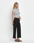 high rise wide leg frayed bottom denim jeans