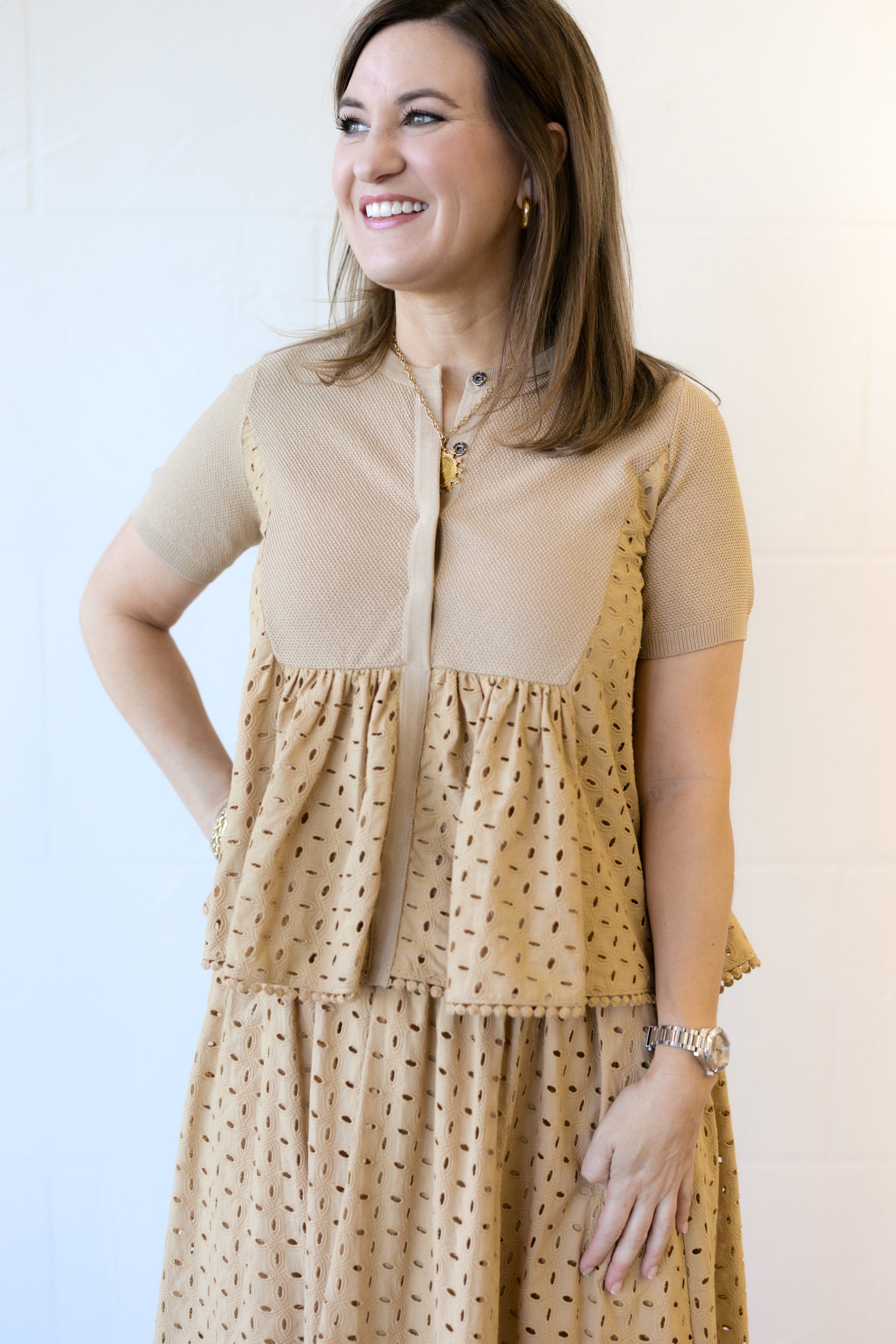 Butterscotch Eyelet Blouse