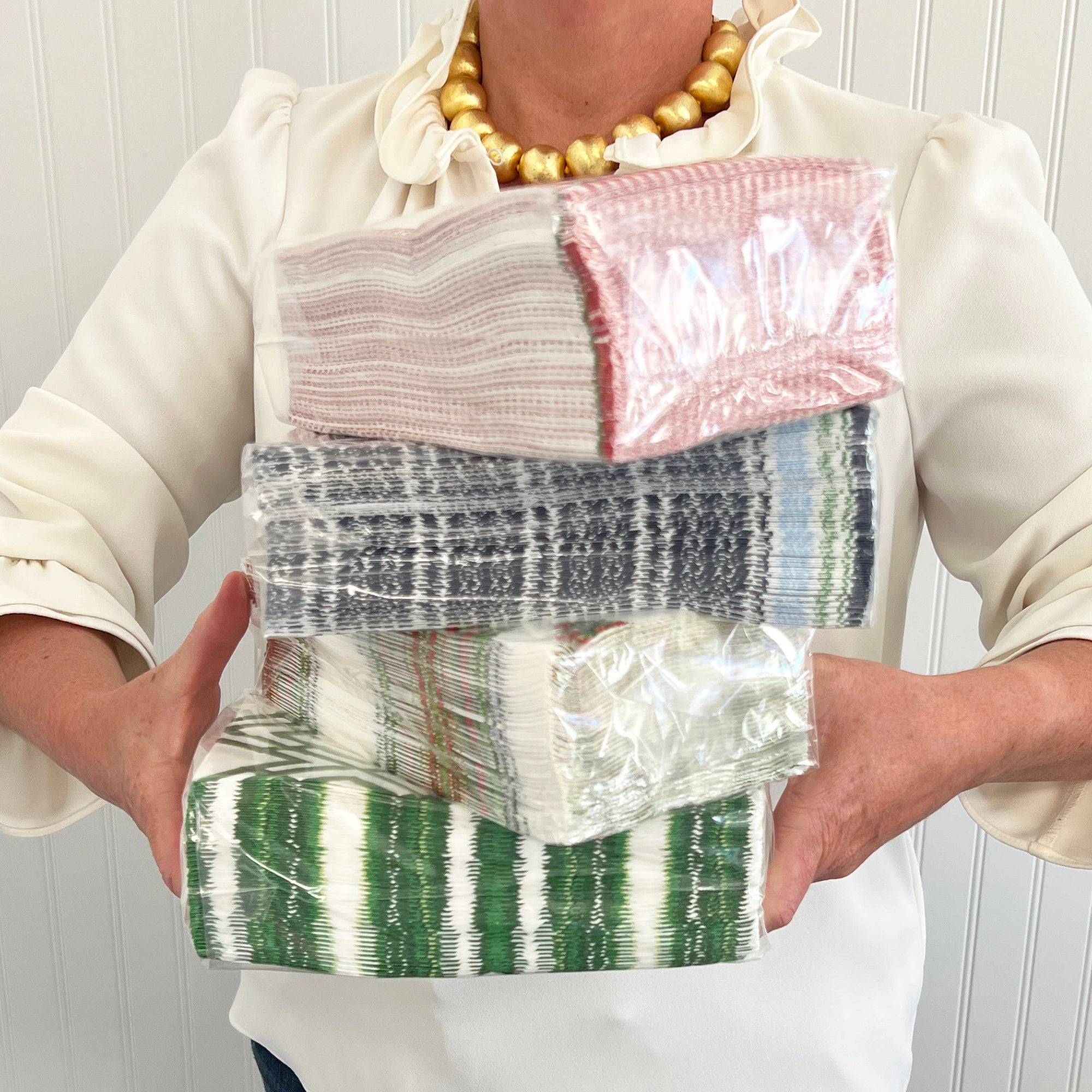 Green Bamboo Trellis Paper Guest Towels
