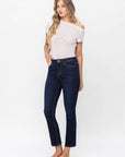 high rise ankle length slim jeans