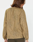 Emb Eyelet Olive Blouse