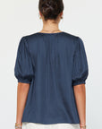 Navy Silky Blouse