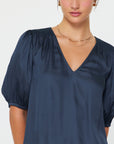 Navy Silky Blouse