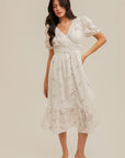 Pink Eyelet Midi Dress