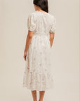 Pink Eyelet Midi Dress
