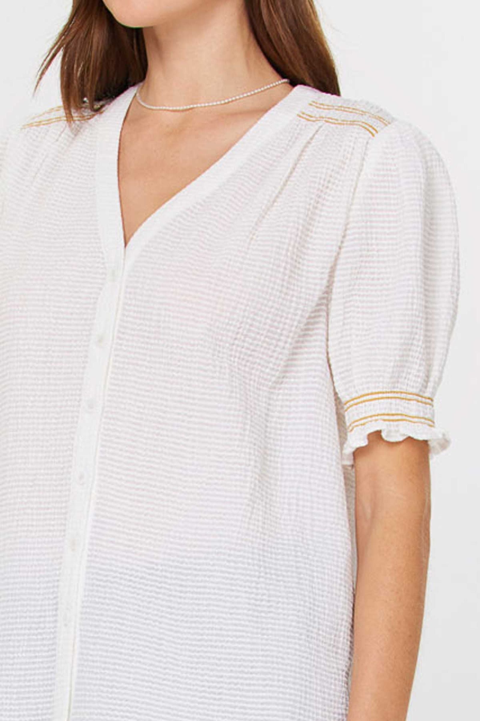 White Smocked Blouse