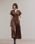 Leopard Satin Midi Dress