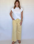 Yellow Wide Leg Crop