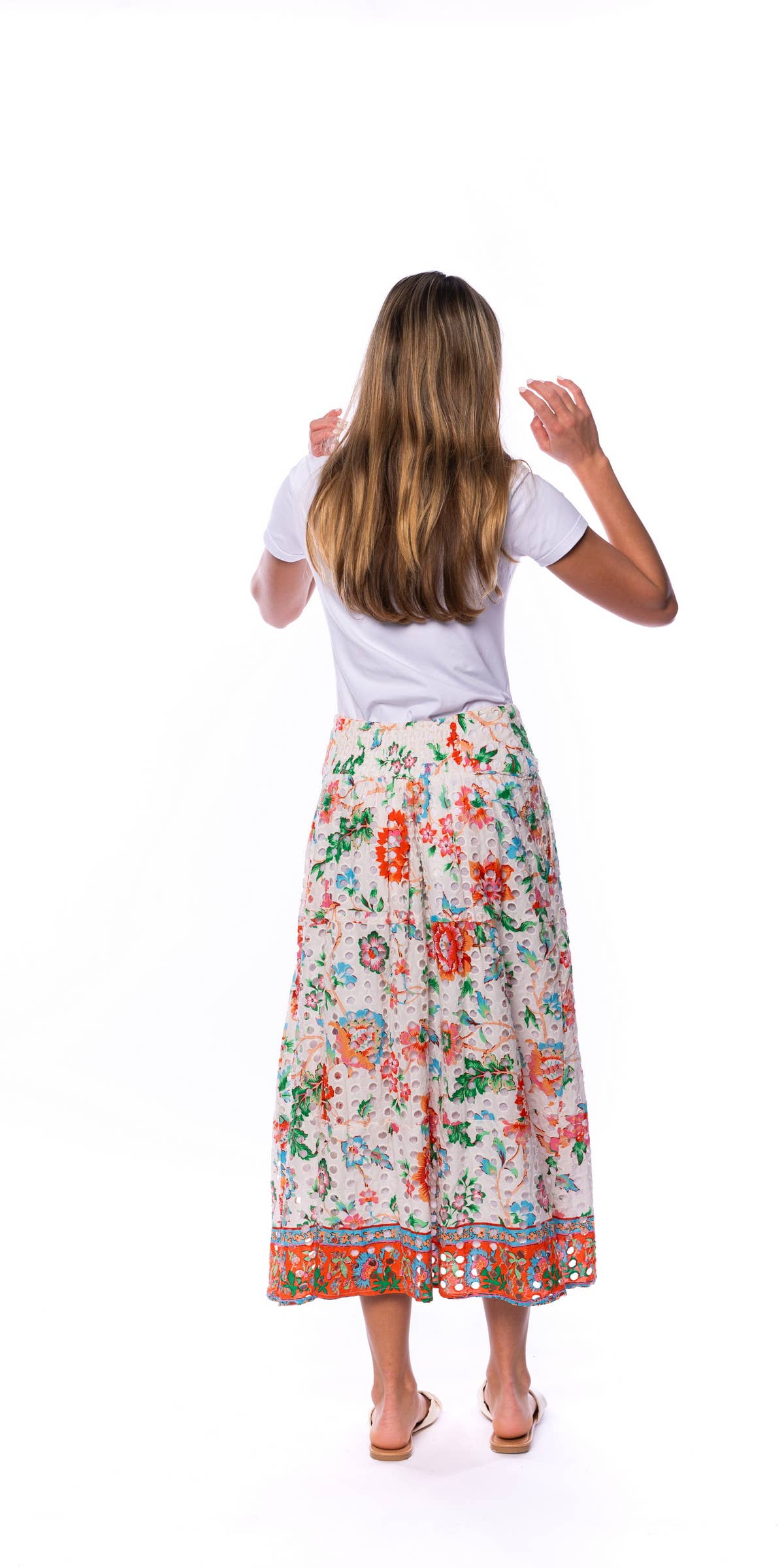 Floral Eyelet Skirt