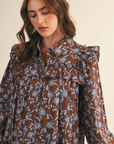 Brown Floral Dress