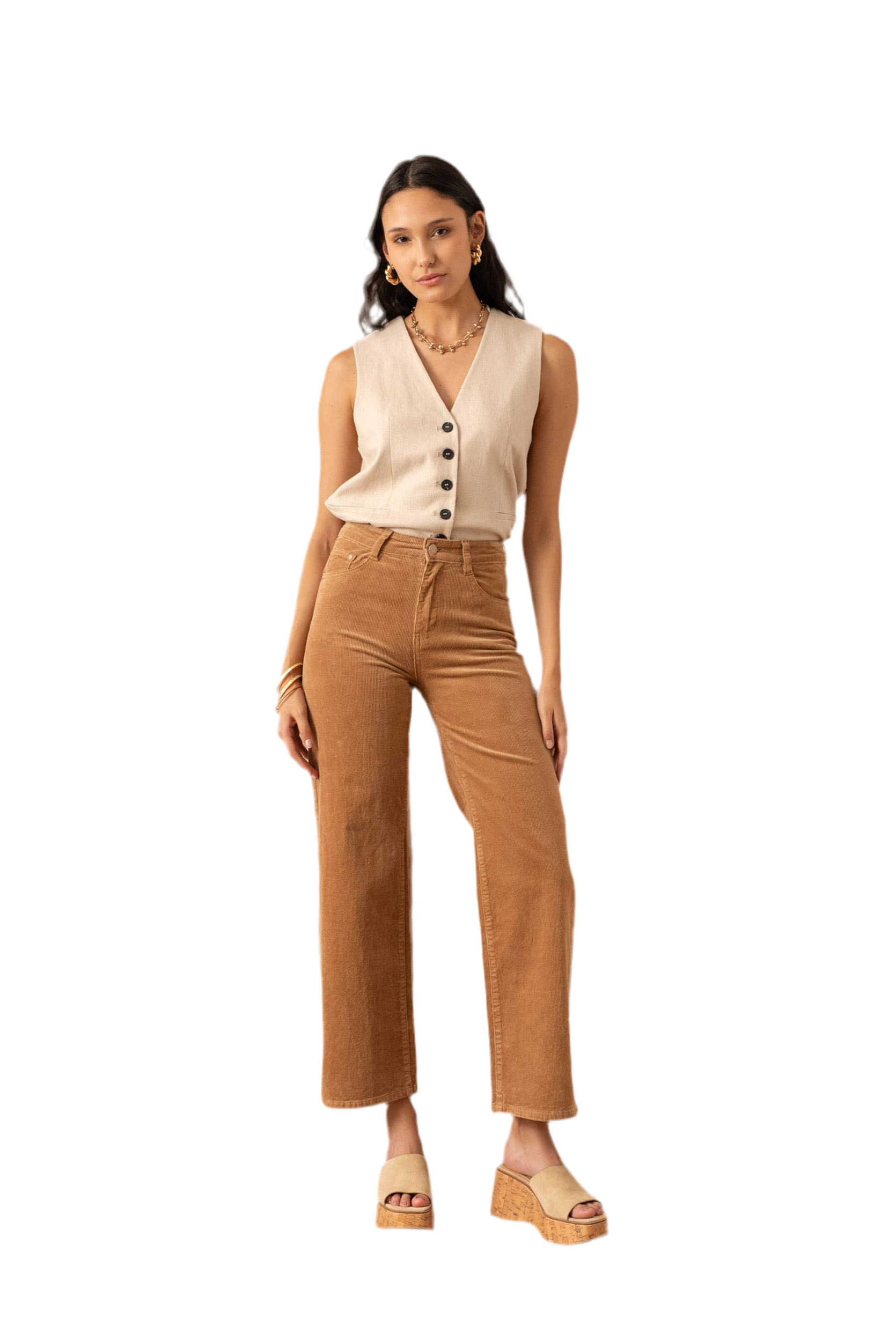 Corduroy Wide Leg Crop