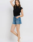 High Distressed Hem Shorts