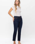 high rise ankle length slim jeans