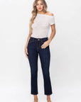 high rise ankle length slim jeans