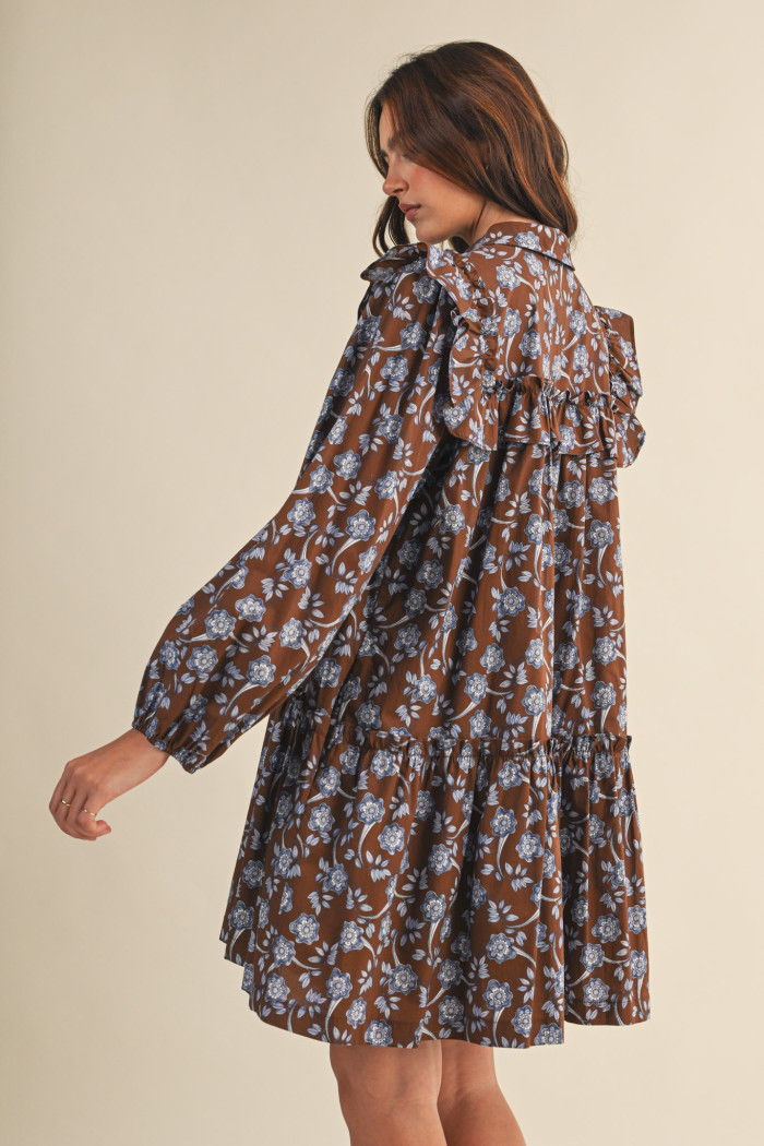 Brown Floral Dress