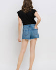 High Distressed Hem Shorts