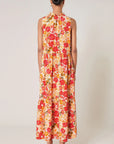 Didion Floral Split Neck Tiered Maxi Dress