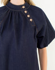 Puff Sleeve Denim Blouse