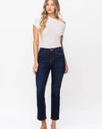 high rise ankle length slim jeans