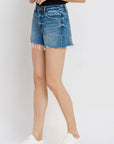 High Distressed Hem Shorts