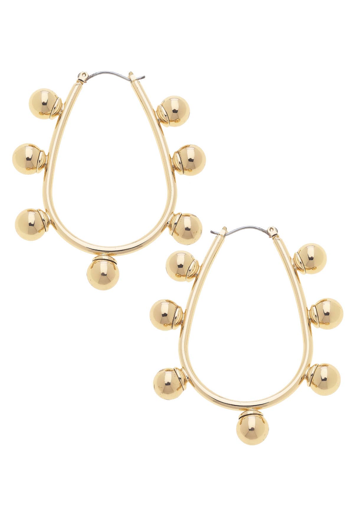 Studded Metal Teardrop Hoops