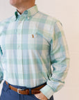 Parrot Green Plaid Button Down
