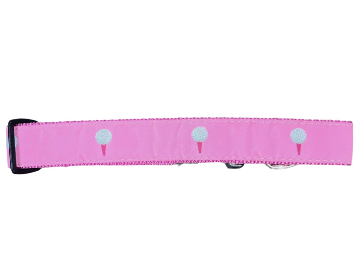 Pink Golf Ball Dog Collar