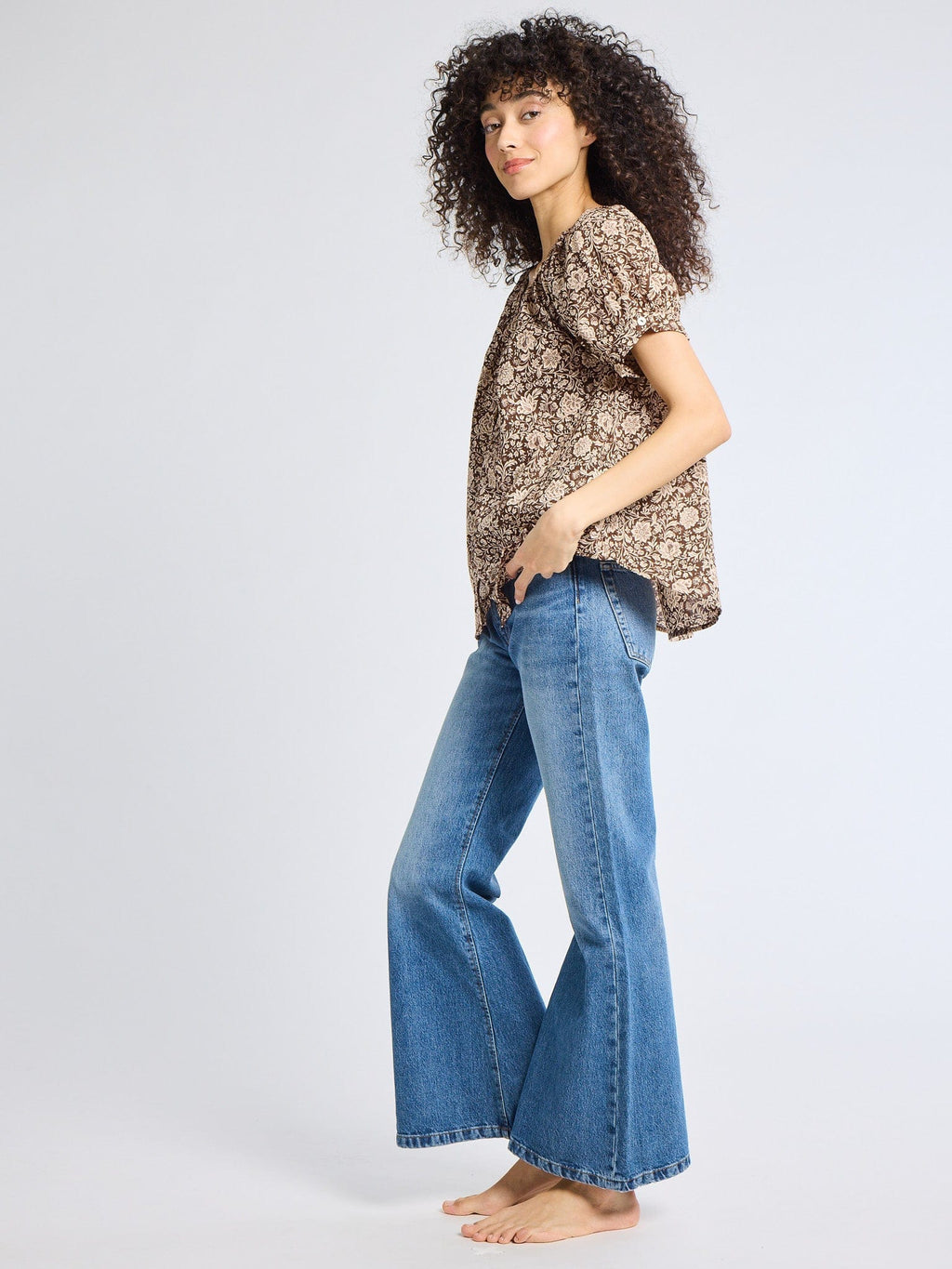 Naomi Blouse Cocoa Floral