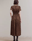 Leopard Satin Midi Dress