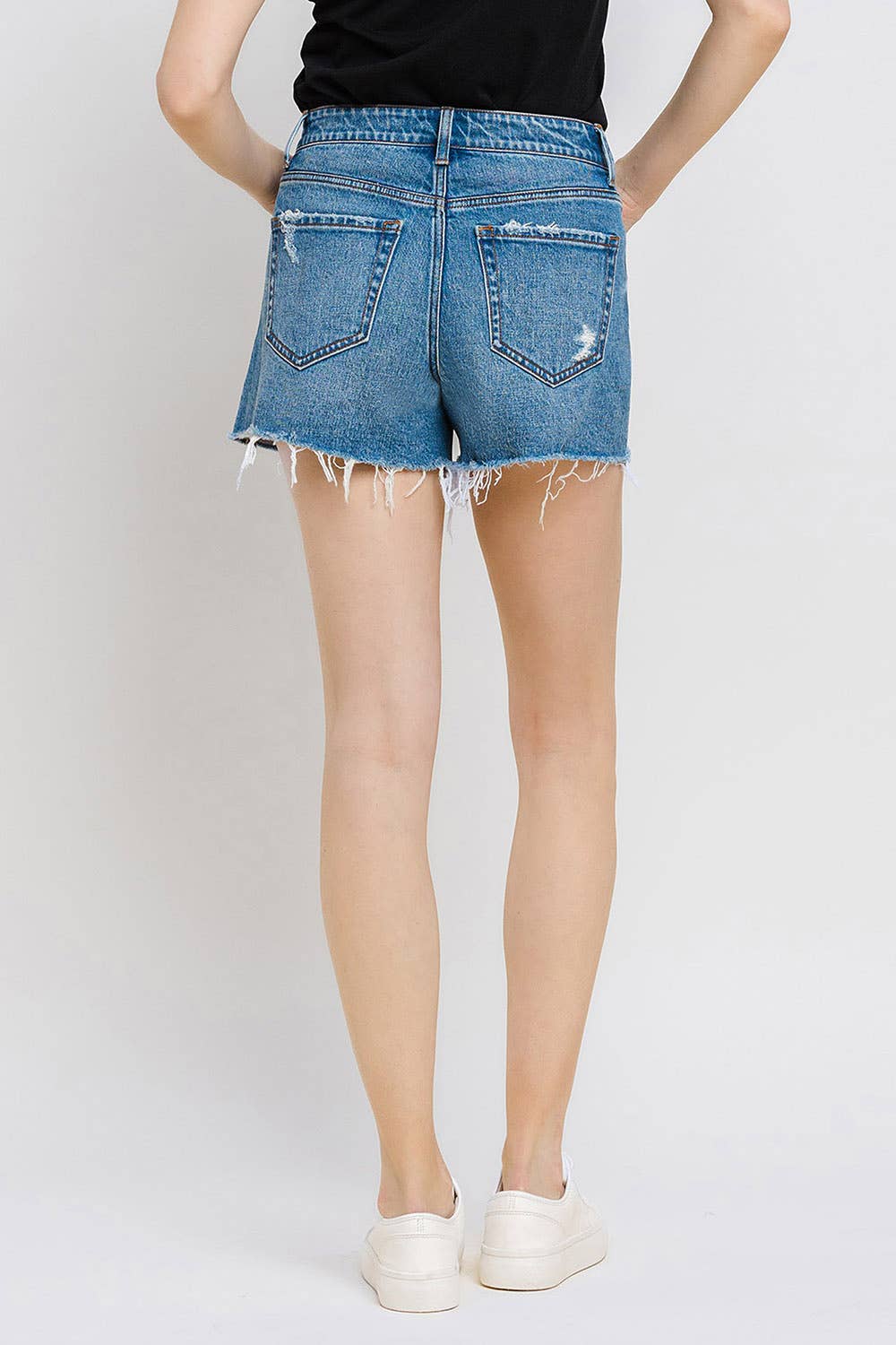 High Distressed Hem Shorts