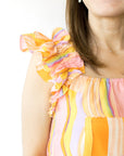 Orange/Lavender Cotton Voile Shirt