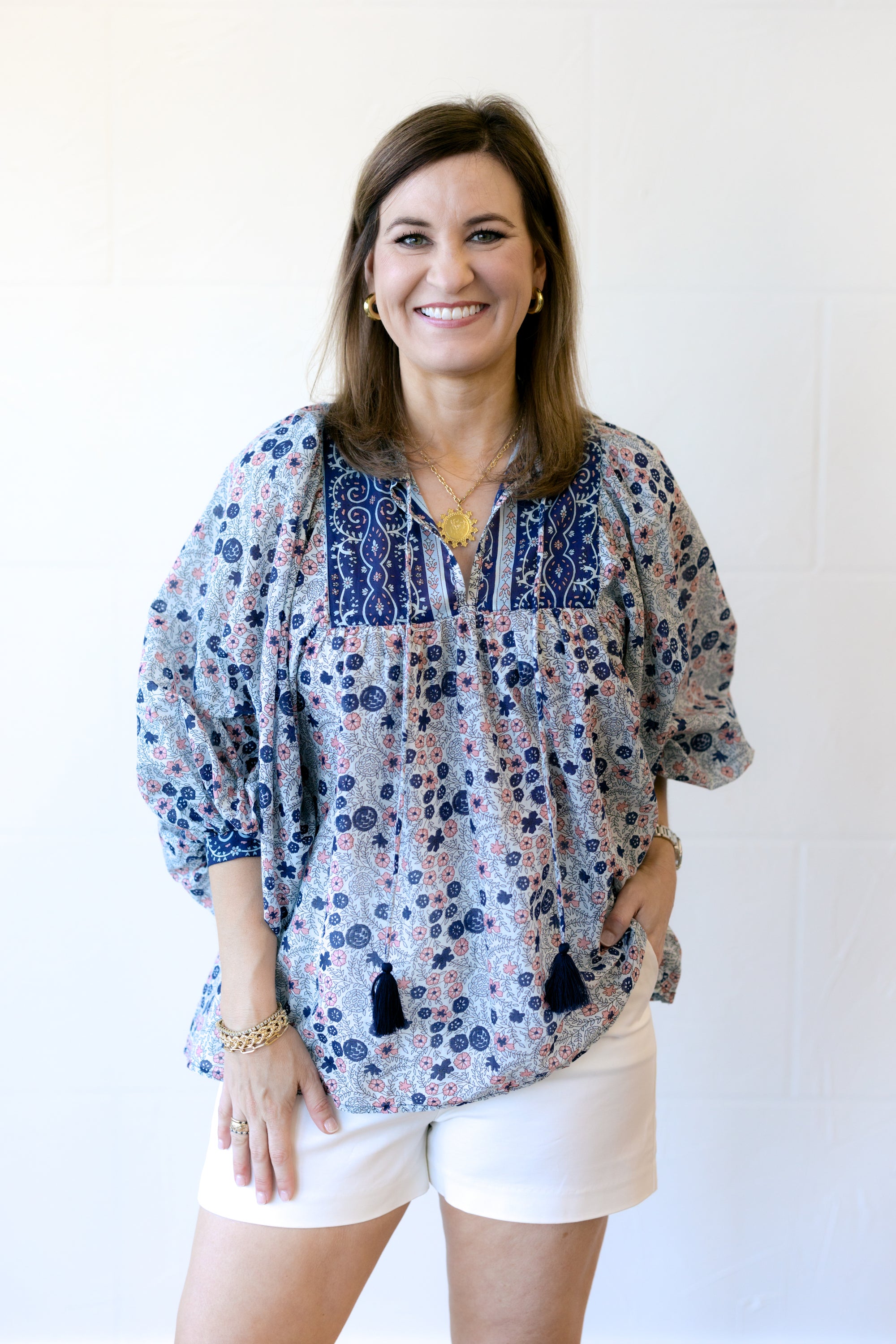 Charlie Blouse Navy Floral