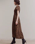 Leopard Satin Midi Dress