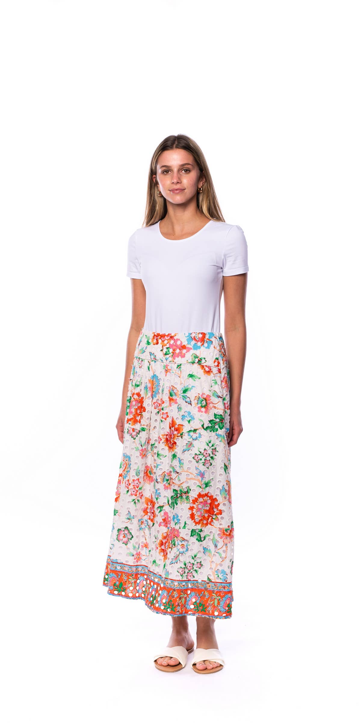 Floral Eyelet Skirt