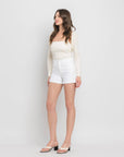 HIGH RISE DENIM SHORTS