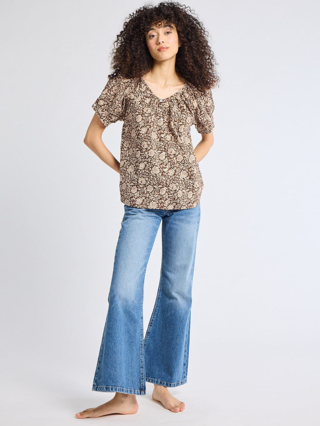 Naomi Blouse Cocoa Floral