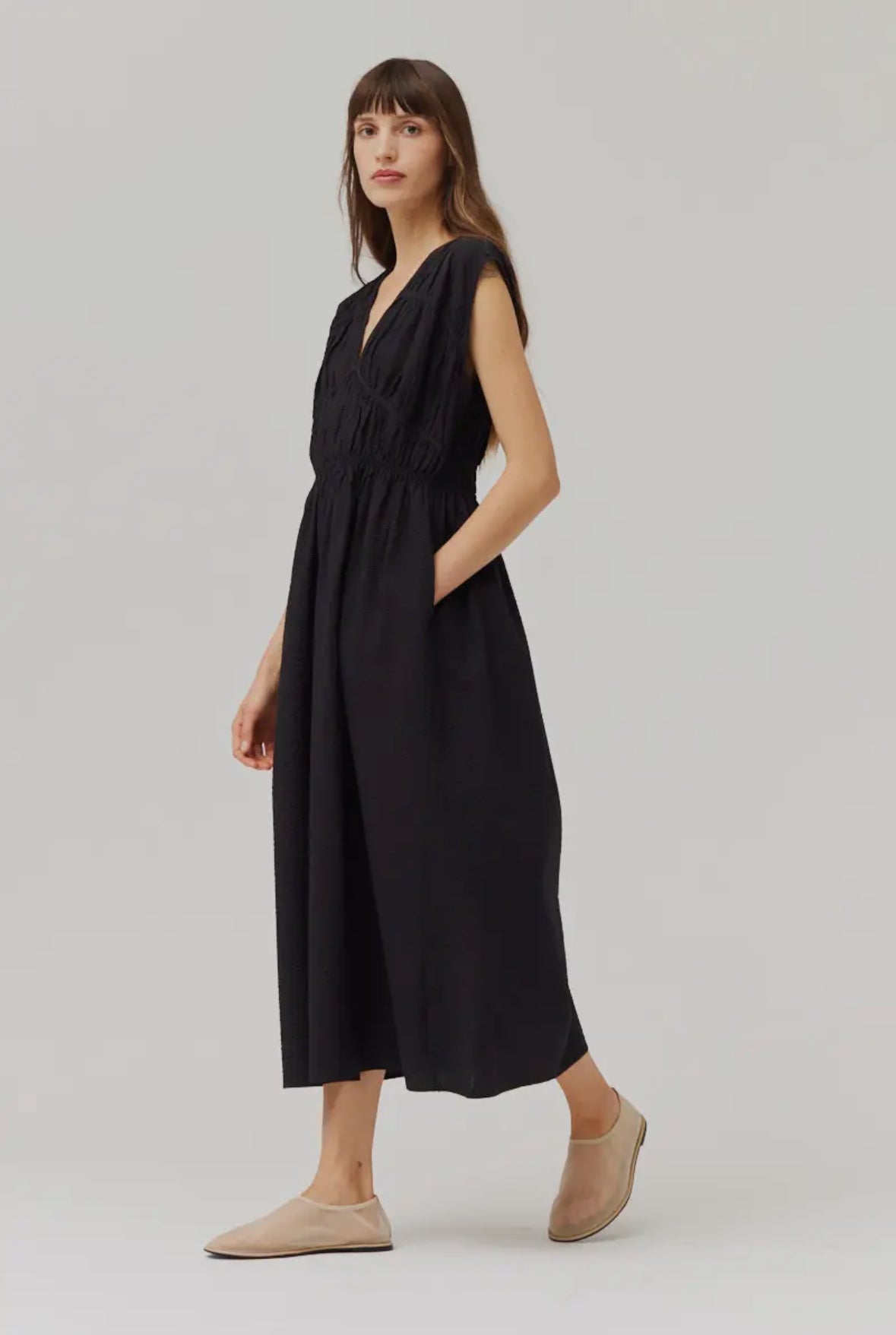 Seersucker Midi Dress